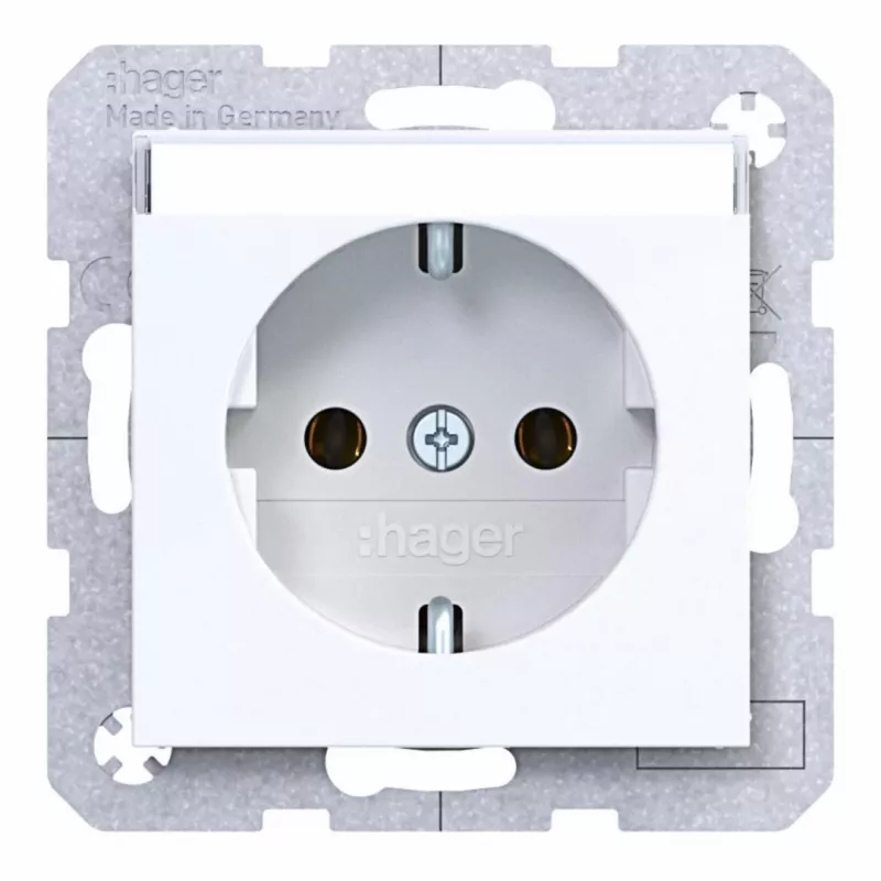 Hager WAS1101WG presa Ax/Cx bianco luce lucido