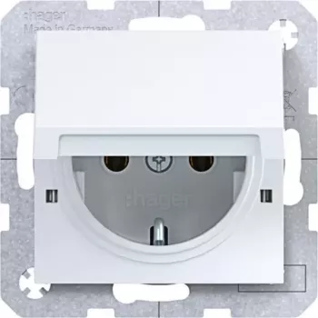 Hager WAS1112WG presa Schuko Axcent/Cenit bianco luce lucido IP44