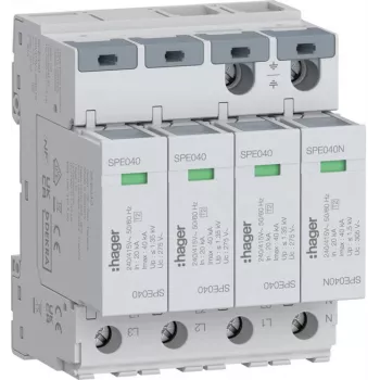 Hager SPE440 scaricatore di sovratensione 4P tipo 2 TNS/TT Uc 275V In 20kA Imax 40kA
