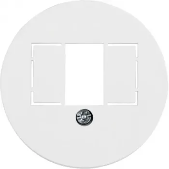HAGER WTF4000WG placca centrale con foro TAE, Berker 1930/vetro, bianco polare lucido