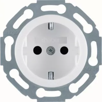 Hager WTS1200WG presa SCHUKO con protezione maggiorata contro i contatti accidentali, morsetto a innesto 1930/lucido bianco polare
