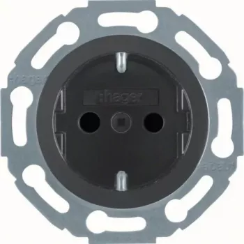 Hager Witty WTS1200BG presa Schuko nero lucido
