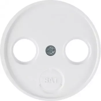 Hager WLF1068WG placca centrale per presa antenna 2 e 3 fori, bianco polare lucido, sistema r.Classic