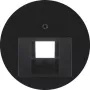 HAGER WLF1007BG placca centrale per presa UAE/RJ45, Berker R.Classic, nero lucido