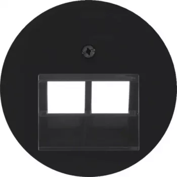 Hager WLF1008BG placca centrale per presa UAE 2 moduli sistema R.Classic lucido nero