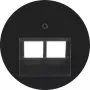 Hager WLF1008BG placca centrale per presa UAE 2 moduli sistema R.Classic lucido nero