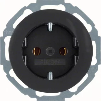Hager WLS1100BG presa SCHUKO lucido nero serie R.Classic