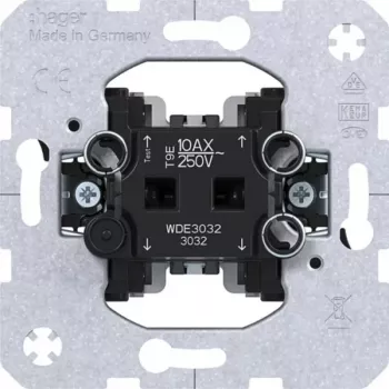 Hager WDE3032 Interruttore bipolare da incasso con bilanciere 10 AX bianco