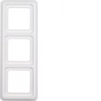 Hager WWD1300PW Cornice da incasso 3 moduli con guarnizione IP44 bianco polare lucido