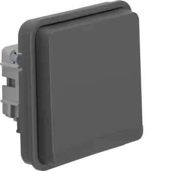 Hager WNA140 Presa SCHUKO con coperchio a ribalta, IP55, grigio, serie W.1
