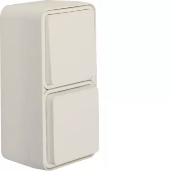 Hager WNC080B Commutatore/presa SCHUKO con coperchio a ribalta a parete verticale bianco polare