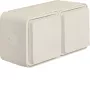 Hager WNC144B Presa SCHUKO a parete 2 moduli orizzontale IP55 con coperchio a ribalta, bianco polare