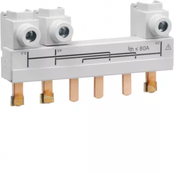 Hager HZC708 sbarra collettrice a pioli 3 poli 63-80A 10mm² 12 moduli 210mm grigio