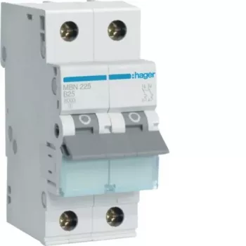 Hager MBN225 interruttore automatico magnetotermico 2 poli B-25A 6kA