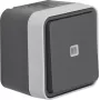 Hager WNC002 deviatore da parete illuminato IP55 grigio serie W.1
