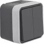 Hager WNC044 pulsante in serie da parete 2 NO grigio