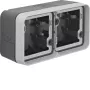 Hager WNA685 scatola da incasso 2 posti orizzontale con telaio 4 ingressi cavo IP55 bianco polare