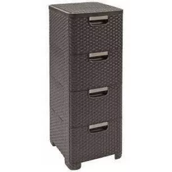 CURVER libreria con 4 cassetti 4x14L marrone scuro
