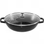 STAUB Wok 30 cm con Coperchio Nero, Ghisa