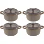 Staub Mini Cocotte Set 4 pezzi Ceramica Rotonda Antracite 10 cm