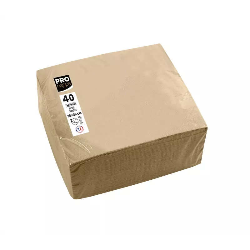 PROnappe tovaglioli beige-marrone 2 veli 19,0 x 19,0 cm 40 pezzi