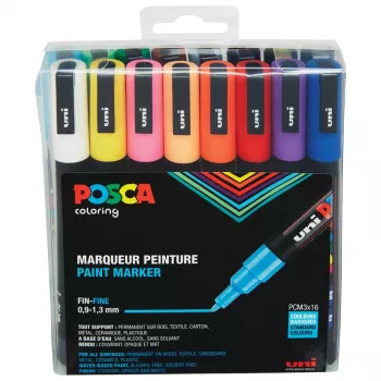 Faber-Castell UNI PC-3M set pennarelli per verniciatura - 16 colori assortiti