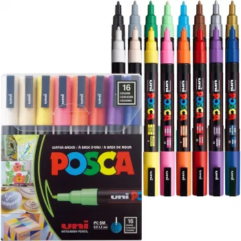 Faber-Castell UNI PC-3M set pennarelli per verniciatura - 16 colori assortiti