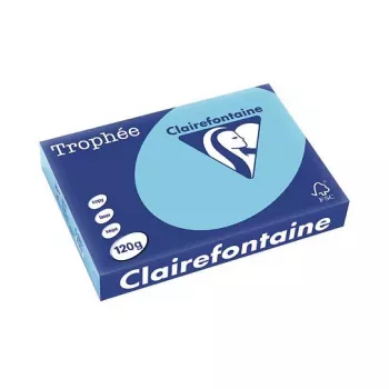 Clairefontaine Trophee carta per fotocopie pastello A4 120 g 250 fogli blu certificata FSC