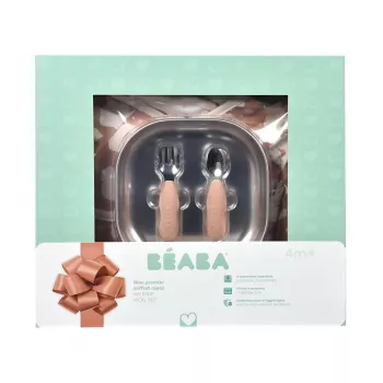 Beaba First Meals set regalo 3-in-1 (piatto, set posate, bavaglino) Savannah Bloom