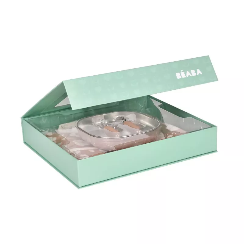 Beaba First Meals set regalo 3-in-1 (piatto, set posate, bavaglino) Savannah Bloom