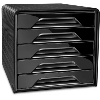 CEP Office Solution Smoove Cassettiera Nero DIN A4 con 5 cassetti