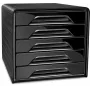 CEP Office Solution Smoove Cassettiera Nero DIN A4 con 5 cassetti