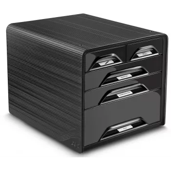 CEP Office Solution Smoove Cassettiera da scrivania DIN A4 Nero 5 cassetti