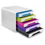 CEP Office Solution Smoove Organizer da scrivania a 5 cassetti, DIN A4, Bianco/Multicolore