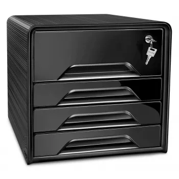 CEP Office Solution Smoove Secure Cassettiera Nero DIN A4 4 cassetti