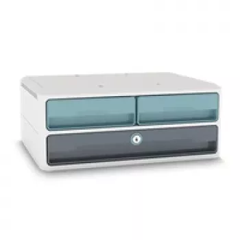CEP Office Solution MoovUp Cassettiera con serratura Grigio menta DIN A4 orizzontale DIN A5 orizzontale 3 cassetti