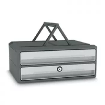CEP Office Solution MoovUp Cassettiera con serratura Grigio chiaro DIN A4 orizzontale 2 cassetti