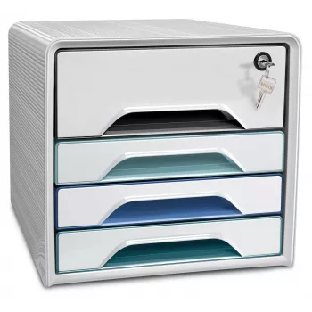 CEP Office Solution Smoove Cassettiera Bianco con linee colorate 5 cassetti