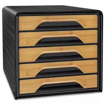 CEP Office Solution Smoove Silva Cassettiera 5 cassetti Nero/Bambù