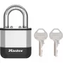 Master Lock Elite lucchetto in acciaio laminato 45mm con archetto 25mm, cilindro a 5 perni, argento/grigio