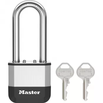 Master Lock Elite lucchetto in acciaio laminato 52mm con archetto 64mm, cilindro a 5 perni