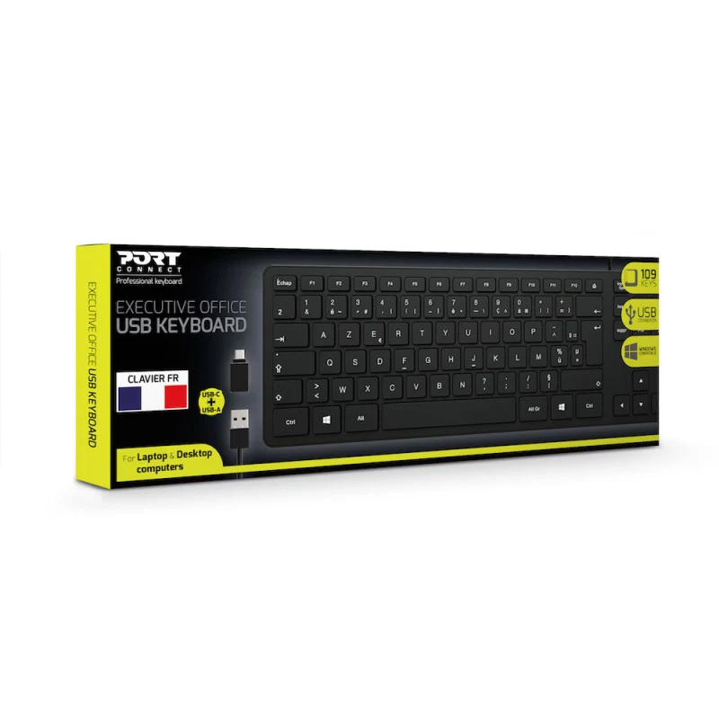 PORT Designs PORT Connect tastiera - USB, USB-C - layout francese AZERTY - nero