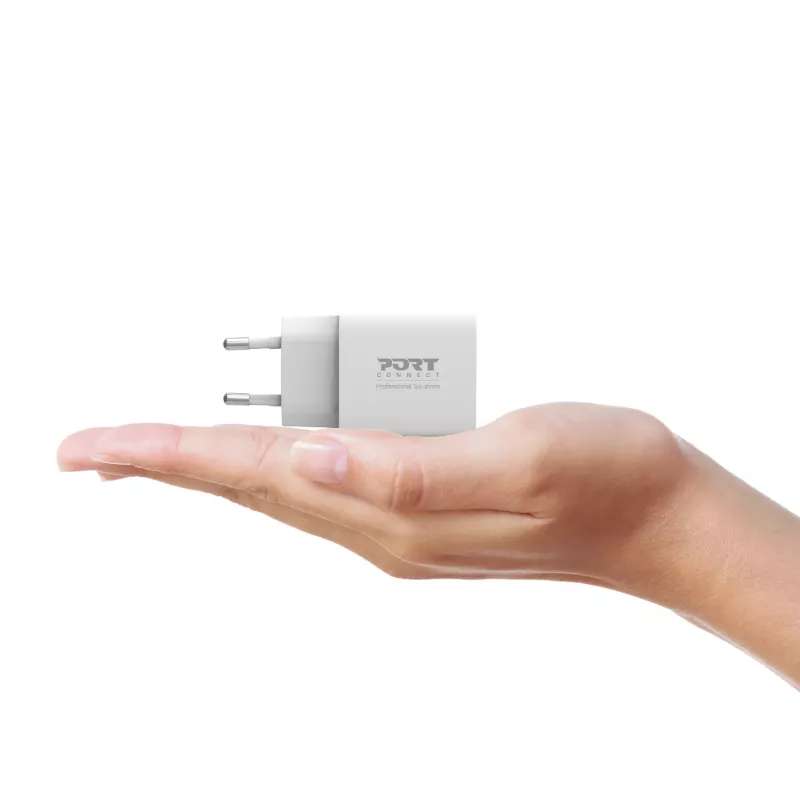 PORT Designs PORT Connect caricabatterie da parete 20W USB-C PD con custodia bianco