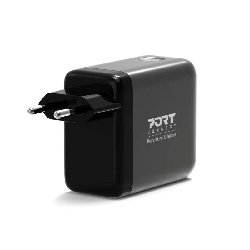 PORT Designs caricabatterie da parete Type-C PD 100W GaN OLED PD 3.0 cavo Type-C retrattile - EU