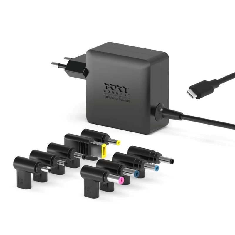 PORT Designs alimentatore GaN 65W USB-C - caricabatterie universale - spina EU - nero