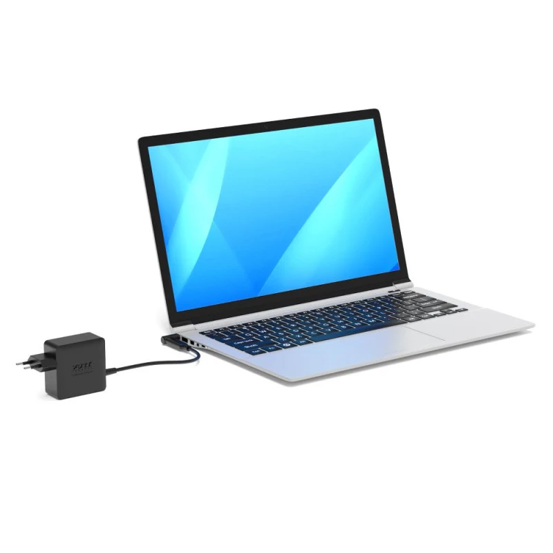 PORT Designs alimentatore GaN 65W USB-C - caricabatterie universale - spina EU - nero