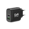 PORT Designs adattatore GaN USB-C/A a 2 porte 4-in-1 caricabatterie 65W nero