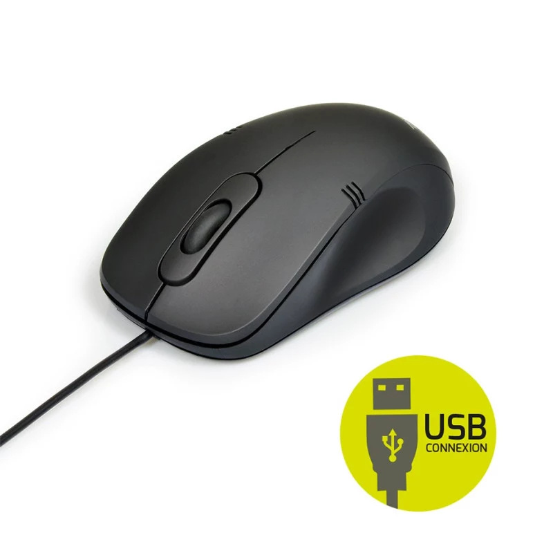 PORT Designs 900900 combo tastiera e mouse USB cablati full-size, layout AZERTY, nero