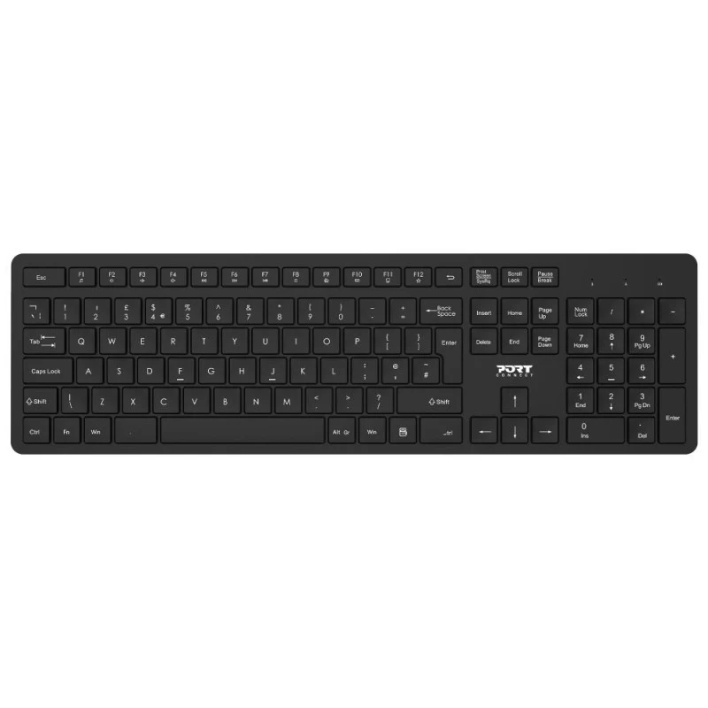 PORT Designs 900904 combo tastiera e mouse wireless full-size - AZERTY - nero