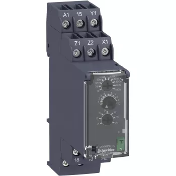 APC RE22R1MYMR relè temporizzatore multifunzione, 0,05 s - 300 h, 24-240 V AC/DC, 1 scambio, 8 A, guida DIN
